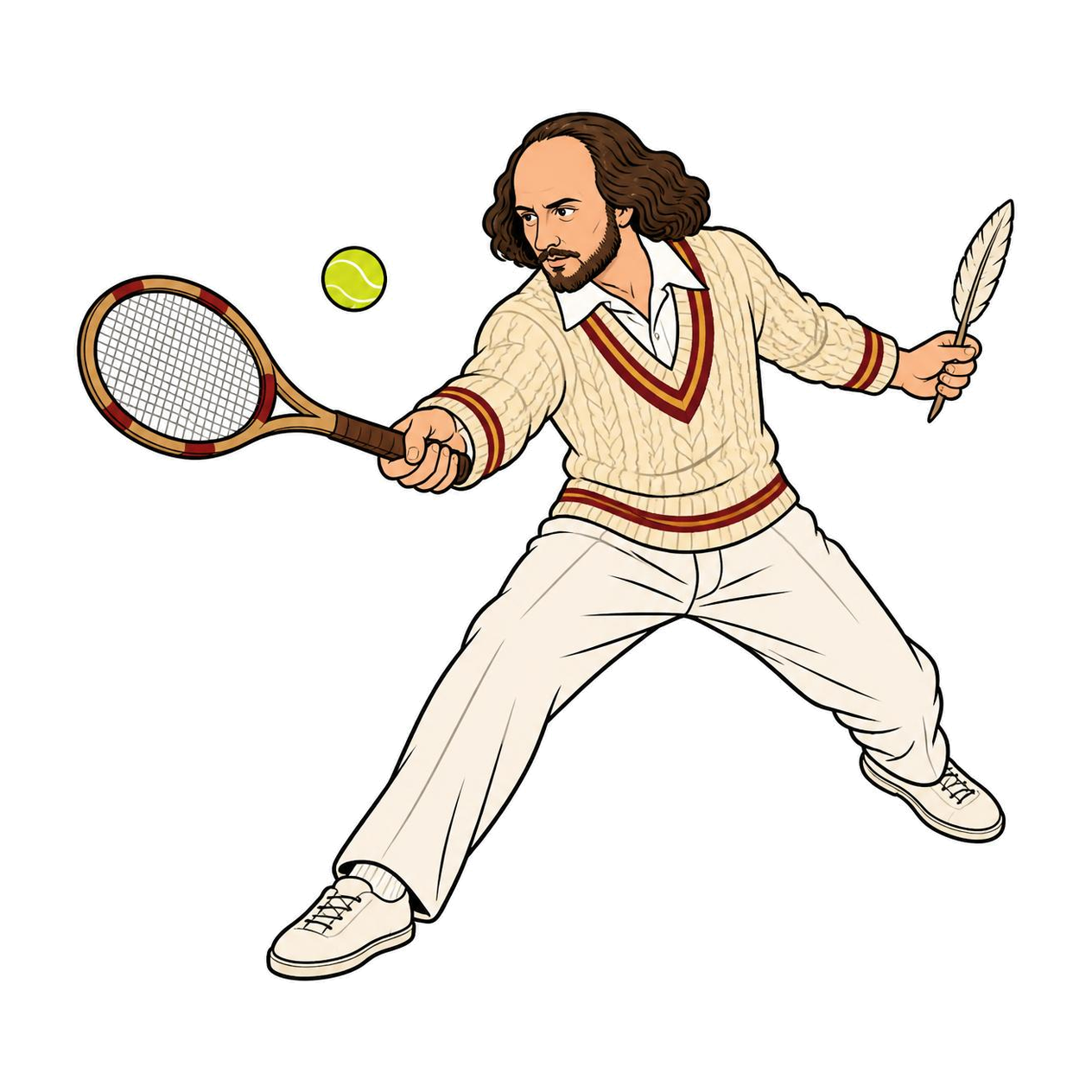 William Shakespeare, Club Whites tennis illustration