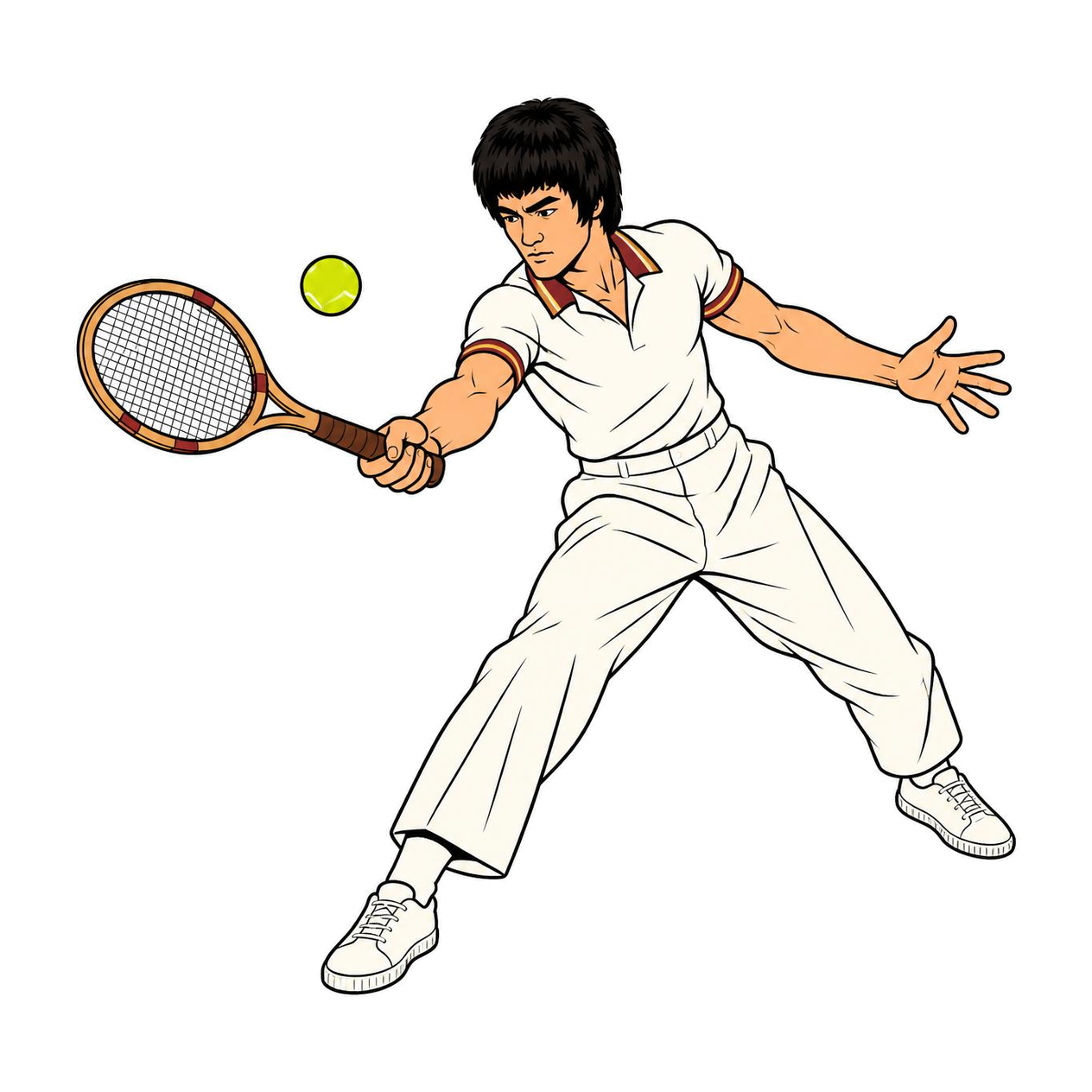 Bruce Lee, Club Whites tennis illustration