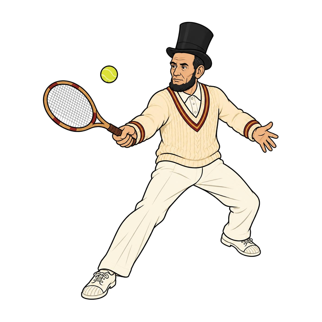Abraham Lincoln, Club Whites tennis illustration