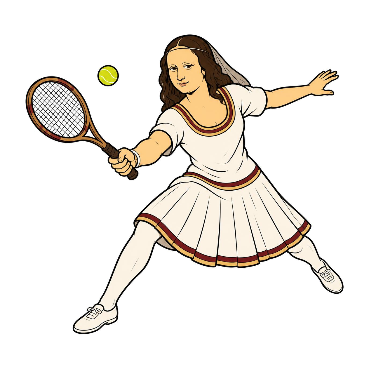 Mona Lisa, Club Whites tennis illustration