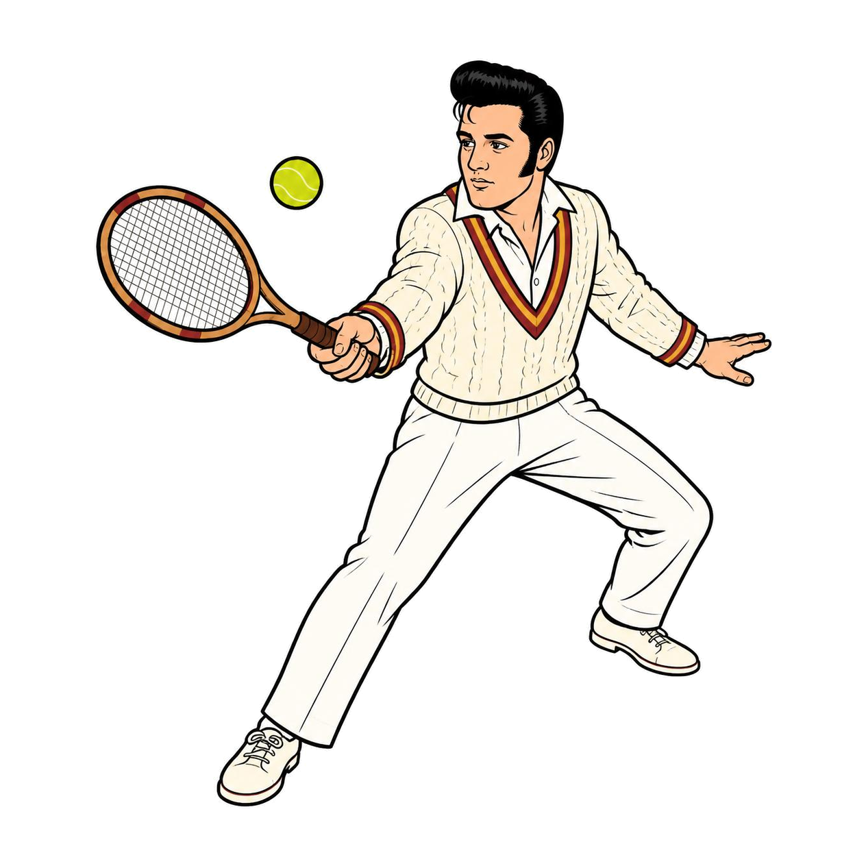 Elvis Presley, Club Whites tennis illustration