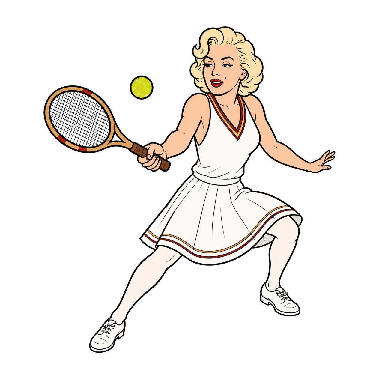 Marilyn Monroe, Club Whites tennis illustration